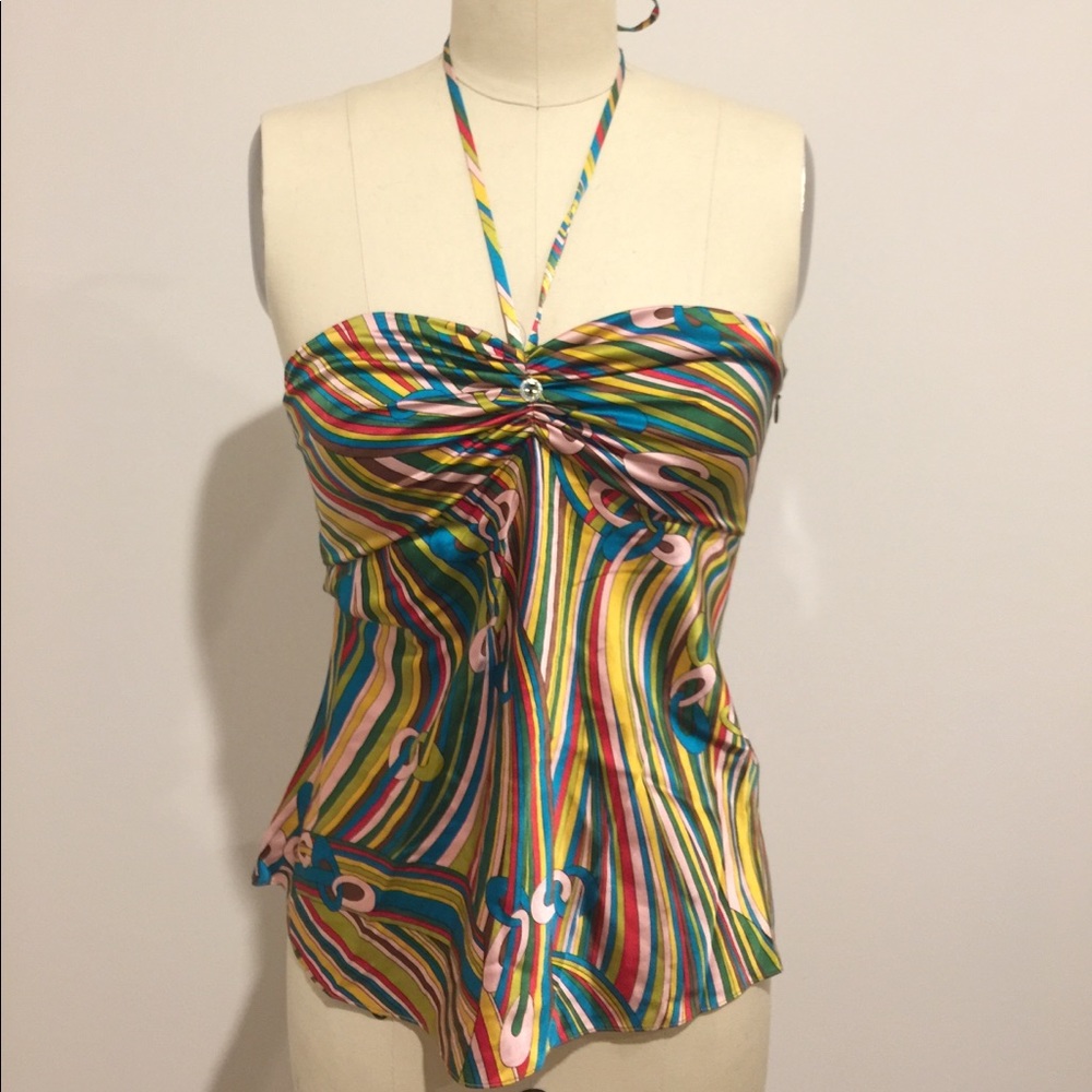 Multicolor silk halter blouse (Julie Brown)